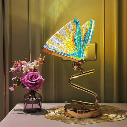 Contemporary Creative Colorful Butterfly Zinc Alloy Iron Acrylic LED Table Lamp For Bedroom