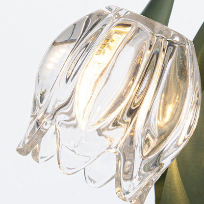 Contemporary Creative Tulip Flower Iron Glass USB 1-Light Table Lamp For Bedroom