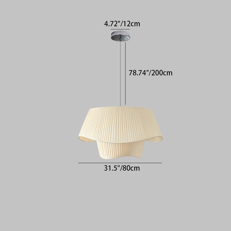 Contemporary Nordic Arc Drum Shape Iron Fabric 1-Light Pendant Light For Dining Room
