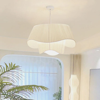 Contemporary Nordic Arc Drum Shape Iron Fabric 1-Light Pendant Light For Dining Room