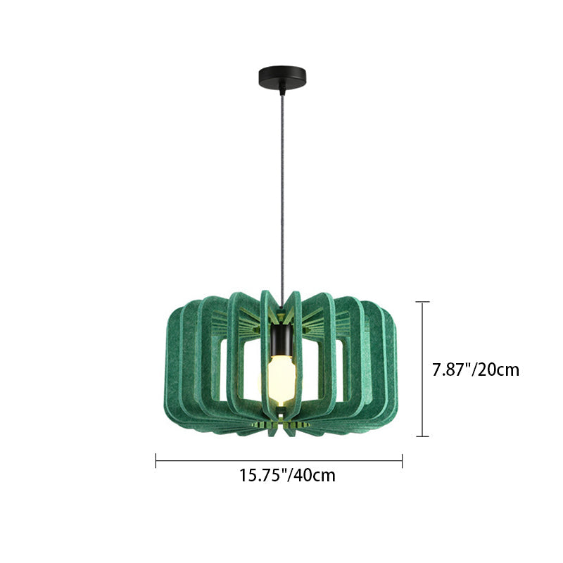 Contemporary Creative Pumpkin Column Shaped Birdcage Acoustic Iron Felt 1 - Light Pendant Light For Bedroom