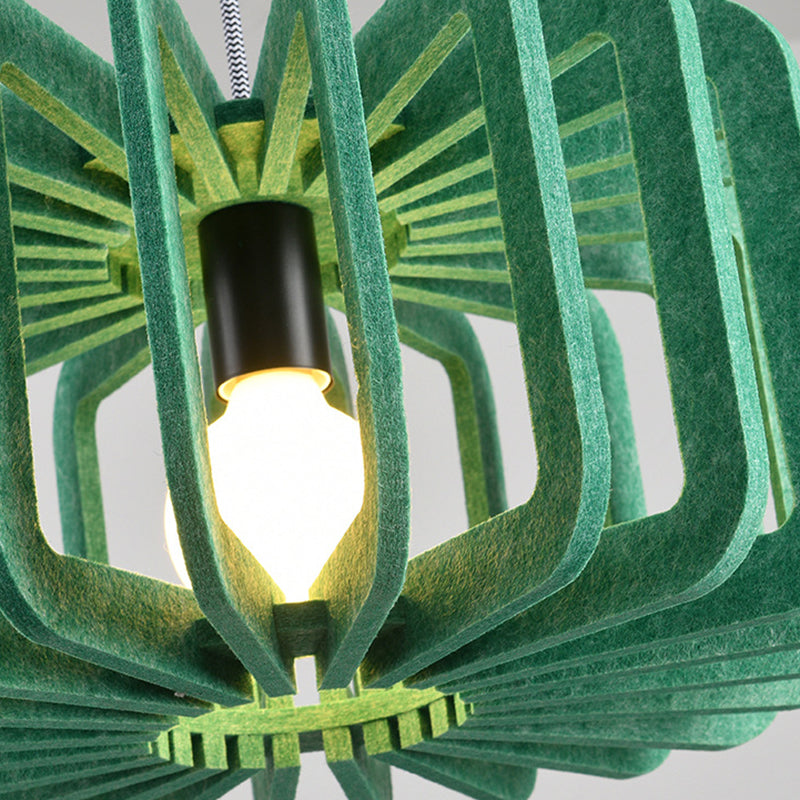 Contemporary Creative Pumpkin Column Shaped Birdcage Acoustic Iron Felt 1 - Light Pendant Light For Bedroom