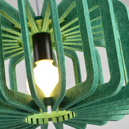 Contemporary Creative Pumpkin Column Shaped Birdcage Acoustic Iron Felt 1 - Light Pendant Light For Bedroom