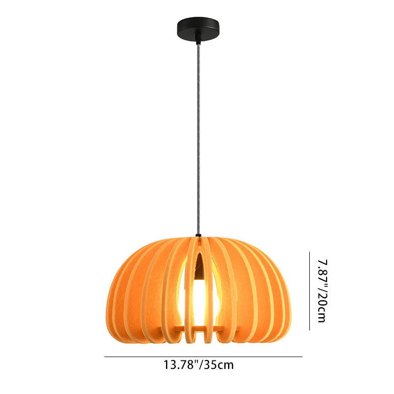 Contemporary Creative Pumpkin Column Shaped Birdcage Acoustic Iron Felt 1 - Light Pendant Light For Bedroom