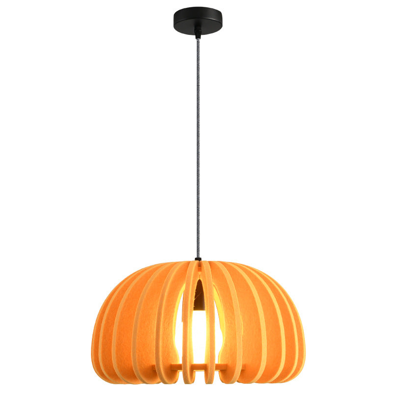Contemporary Creative Pumpkin Column Shaped Birdcage Acoustic Iron Felt 1 - Light Pendant Light For Bedroom