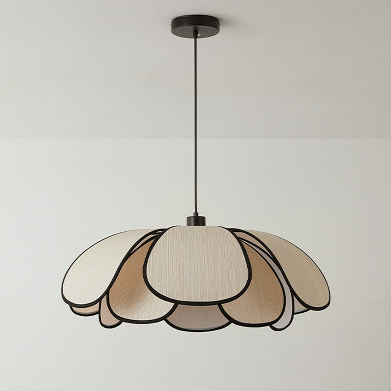 Contemporary Nordic Petals Iron Plant Fiber 1-Light Pendant Light For Dining Room