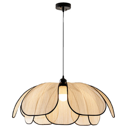 Contemporary Nordic Petals Iron Plant Fiber 1-Light Pendant Light For Dining Room