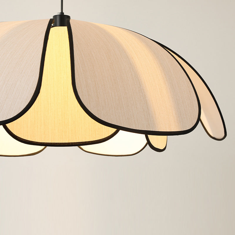 Contemporary Nordic Petals Iron Plant Fiber 1-Light Pendant Light For Dining Room