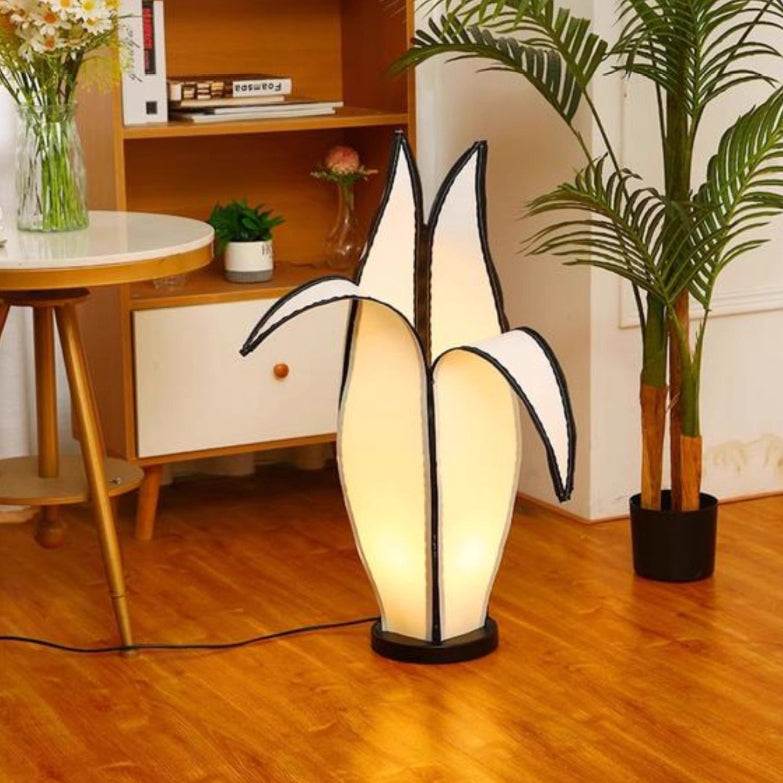 Contemporary Creative Banana Zipper Fabric Hardware 1-Light Standing Floor Lamp For Living Room