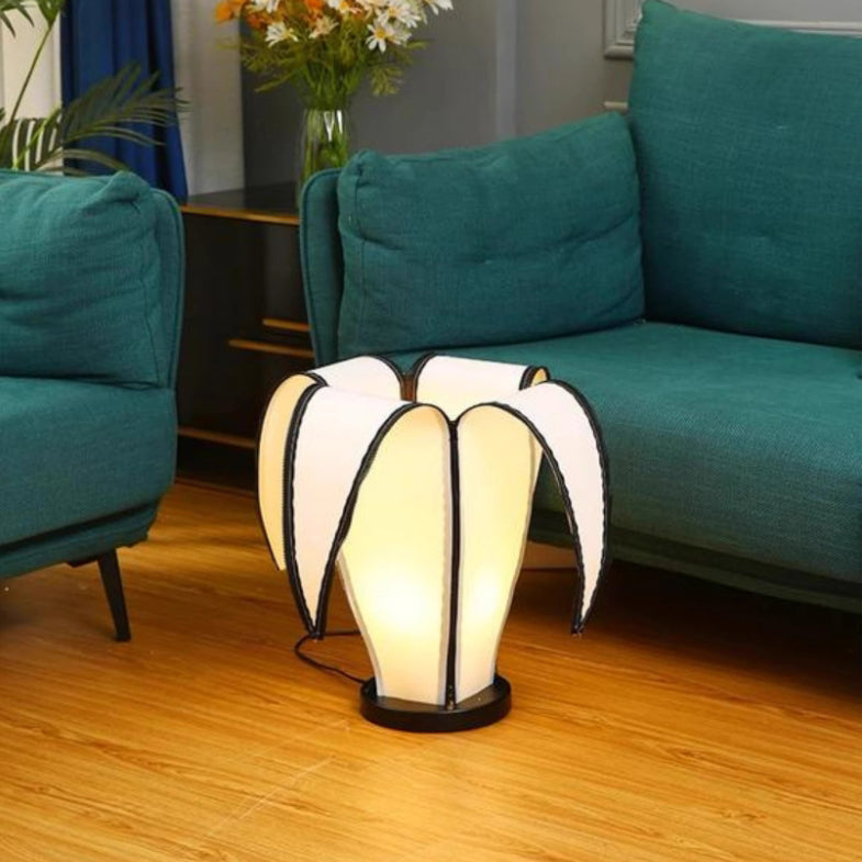 Contemporary Creative Banana Zipper Fabric Hardware 1-Light Standing Floor Lamp For Living Room