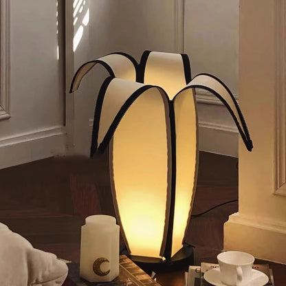 Contemporary Creative Banana Zipper Fabric Hardware 1-Light Standing Floor Lamp For Living Room