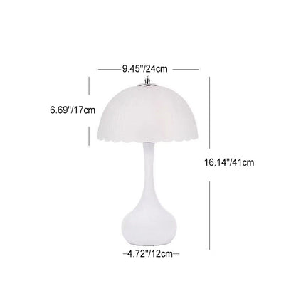 Contemporary Nordic Dome Petal Iron Frosted Glass 1-Light Table Lamp For Bedroom
