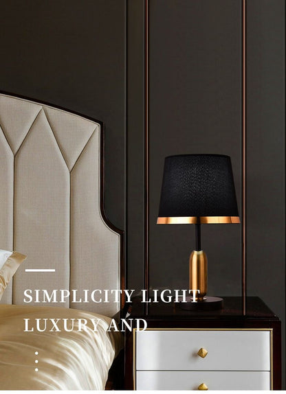 Traditional Vintage Dome Round Base Iron Fabric 1-Light Table Lamp For Bedroom