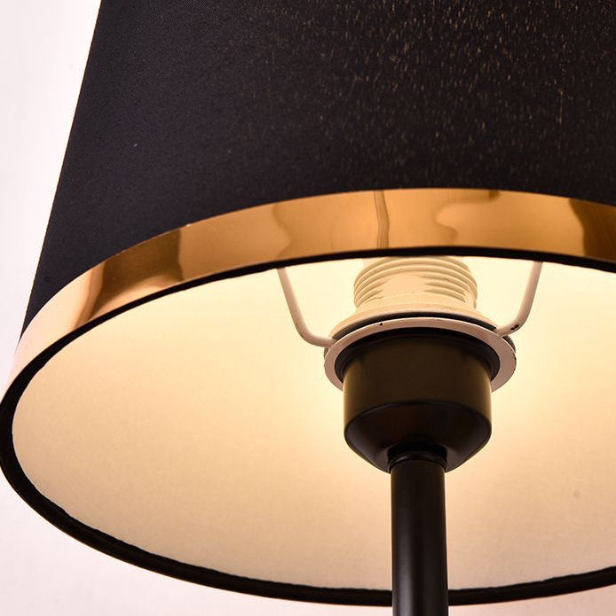 Traditional Vintage Dome Round Base Iron Fabric 1-Light Table Lamp For Bedroom