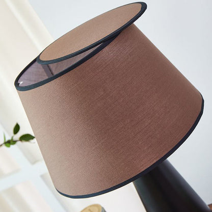 Contemporary Nordic Drum Shade Fabric Iron 1-Light Table Lamp For Bedroom