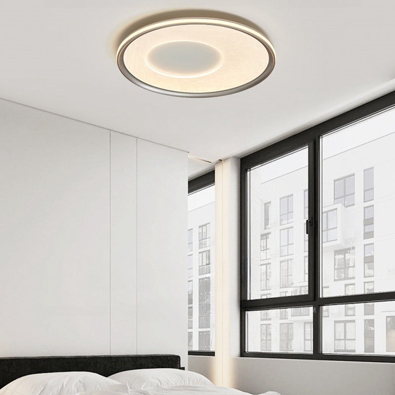 Contemporary Nordic Round Print Acrylic Aluminum LED Flush Mount Ceiling Light For Bedroom
