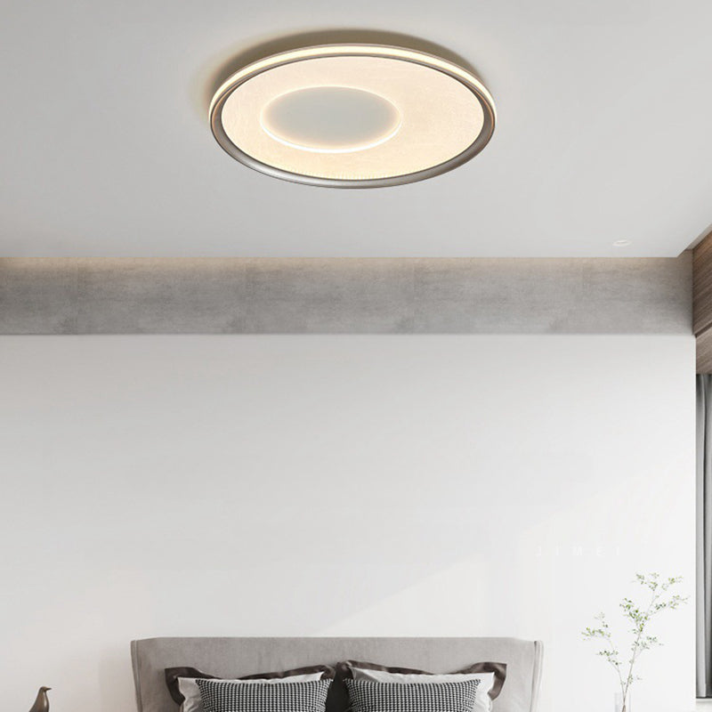 Contemporary Nordic Round Print Acrylic Aluminum LED Flush Mount Ceiling Light For Bedroom
