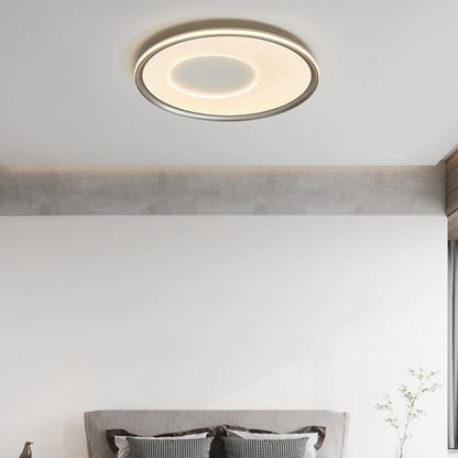 Contemporary Nordic Round Print Acrylic Aluminum LED Flush Mount Ceiling Light For Bedroom