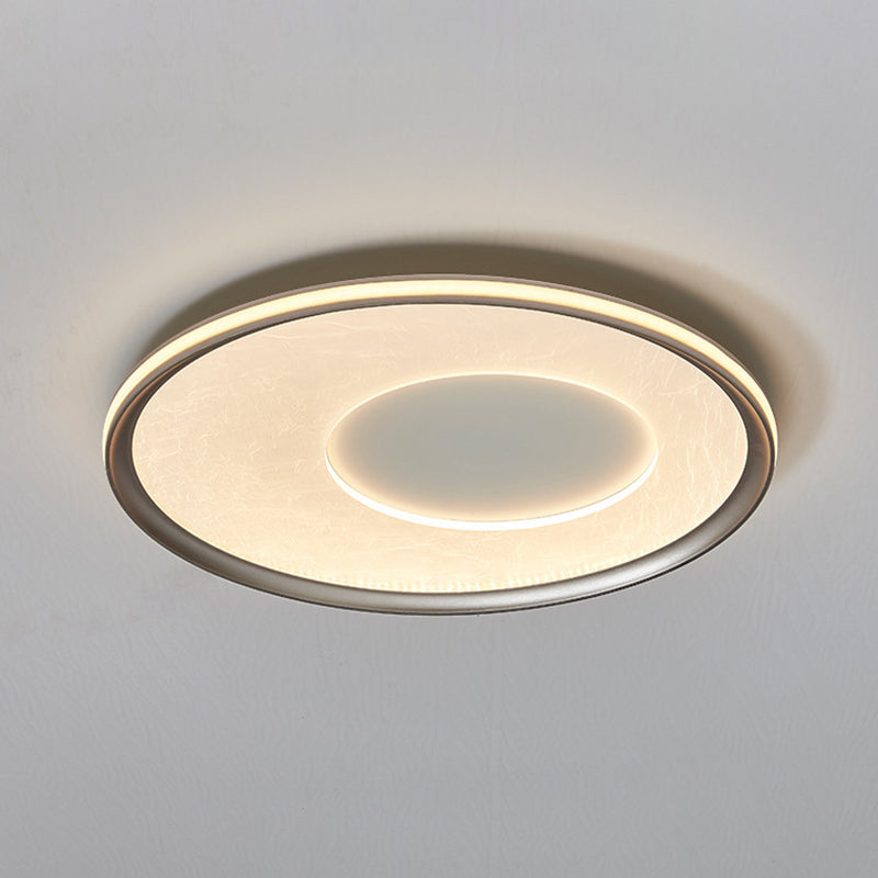Contemporary Nordic Round Print Acrylic Aluminum LED Flush Mount Ceiling Light For Bedroom
