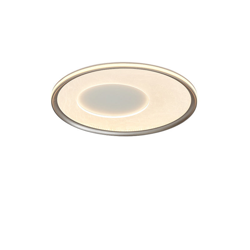 Contemporary Nordic Round Print Acrylic Aluminum LED Flush Mount Ceiling Light For Bedroom