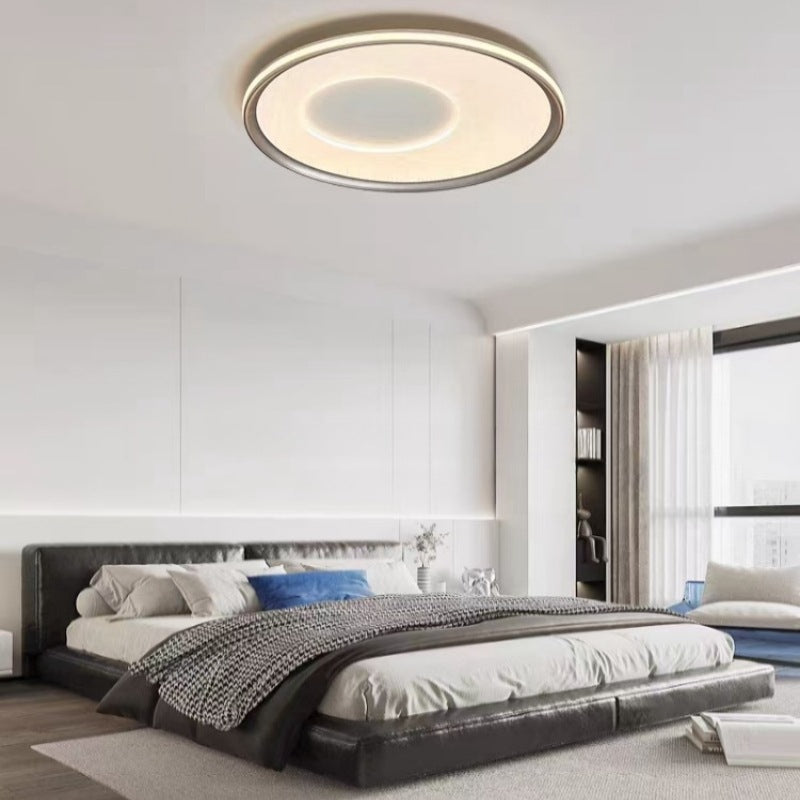 Contemporary Nordic Round Print Acrylic Aluminum LED Flush Mount Ceiling Light For Bedroom