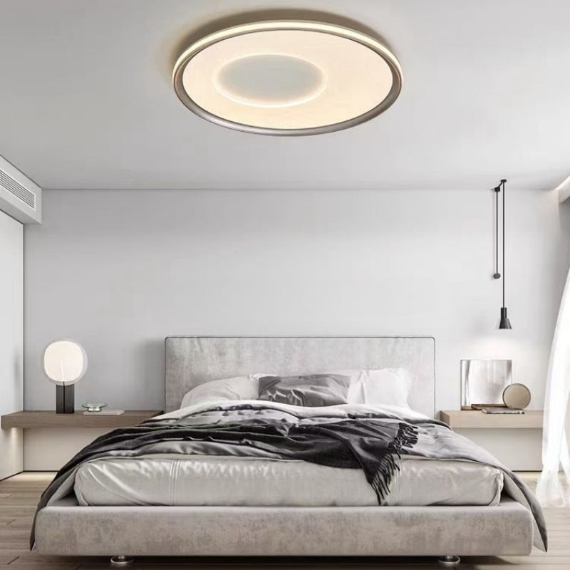 Contemporary Nordic Round Print Acrylic Aluminum LED Flush Mount Ceiling Light For Bedroom