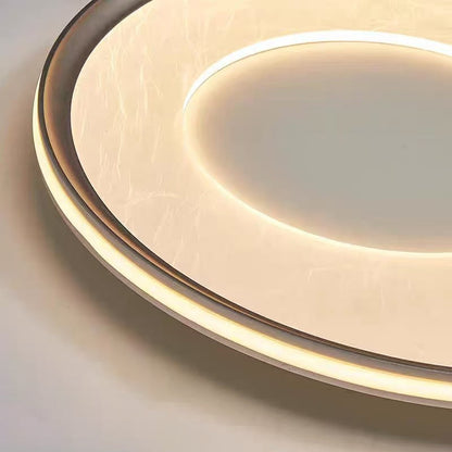 Contemporary Nordic Round Print Acrylic Aluminum LED Flush Mount Ceiling Light For Bedroom