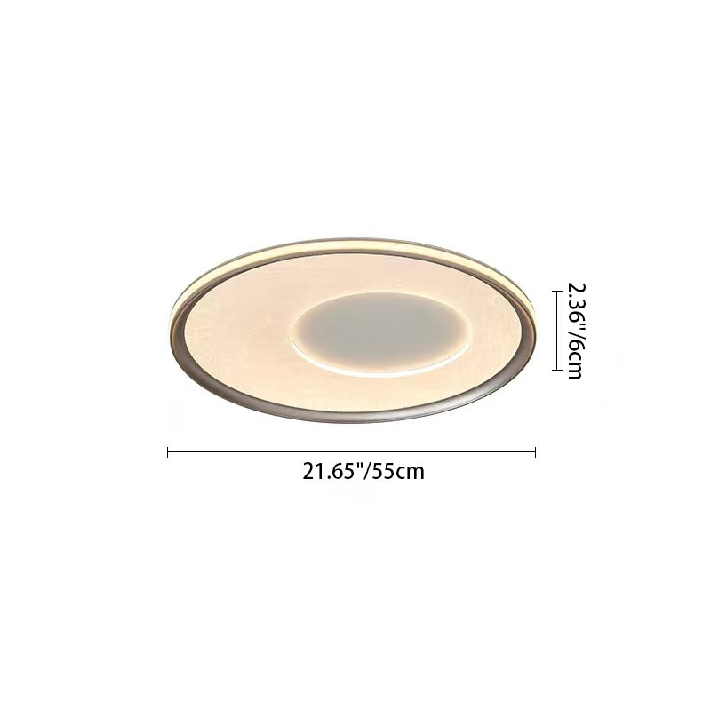 Contemporary Nordic Round Print Acrylic Aluminum LED Flush Mount Ceiling Light For Bedroom
