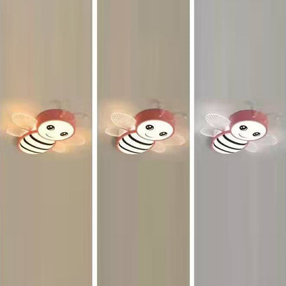 Contemporary Creative Kids Cartoon Bee Iron Acrylic LED Flush Mount Ceiling Light For Bedroom