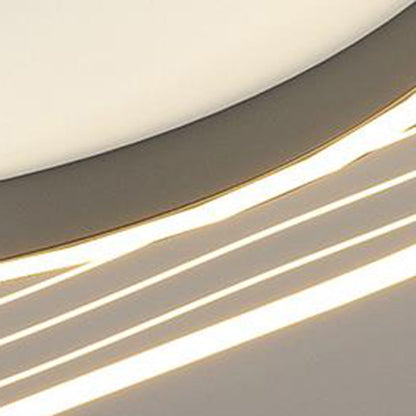 Contemporary Nordic Cream Round Square Rectangular Sky Pattern Iron Aluminum Acrylic LED Flush Mount Ceiling Light For Bedroom