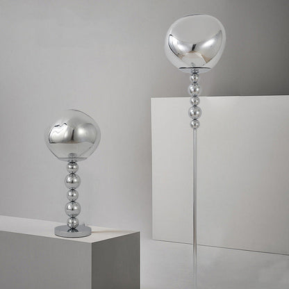 Modern Luxury Long Line Beaded Column Aluminum Acrylic 1-Light Standing Floor Lamp For Living Room