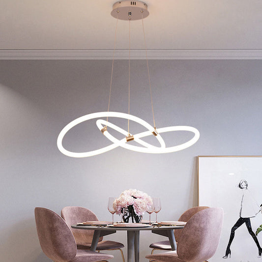 ثريا جزيرة LED من الحديد الملتوي بتصميم عصري لغرفة المعيشة