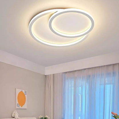 Modern Minimalist Crossing Round Oval Silicone PE LED Flush Mount Ceiling Light For Bedroom