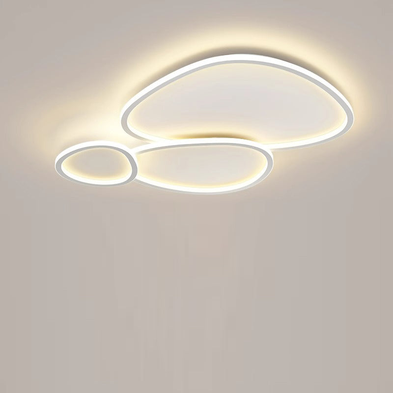 Modern Minimalist Crossing Round Oval Silicone PE LED Flush Mount Ceiling Light For Bedroom
