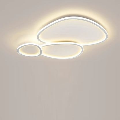 Modern Minimalist Crossing Round Oval Silicone PE LED Flush Mount Ceiling Light For Bedroom