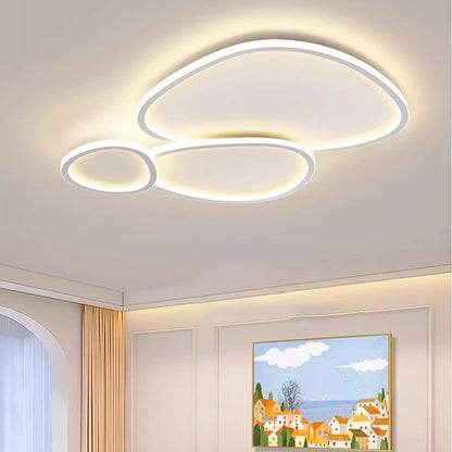 Modern Minimalist Crossing Round Oval Silicone PE LED Flush Mount Ceiling Light For Bedroom