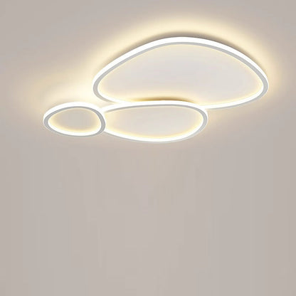 Modern Minimalist Crossing Round Oval Silicone PE LED Flush Mount Ceiling Light For Bedroom