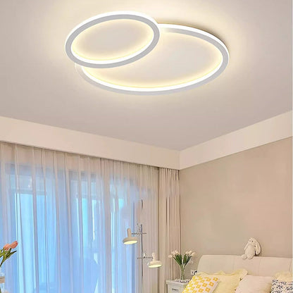 Modern Minimalist Crossing Round Oval Silicone PE LED Flush Mount Ceiling Light For Bedroom