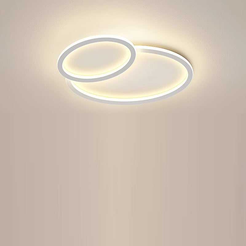 Modern Minimalist Crossing Round Oval Silicone PE LED Flush Mount Ceiling Light For Bedroom