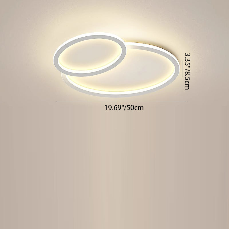 Modern Minimalist Crossing Round Oval Silicone PE LED Flush Mount Ceiling Light For Bedroom