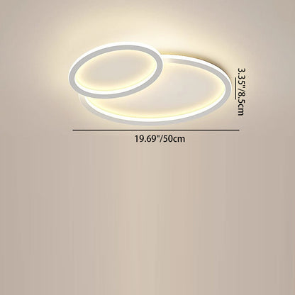 Modern Minimalist Crossing Round Oval Silicone PE LED Flush Mount Ceiling Light For Bedroom