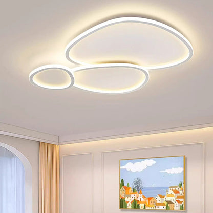 Modern Minimalist Crossing Round Oval Silicone PE LED Flush Mount Ceiling Light For Bedroom