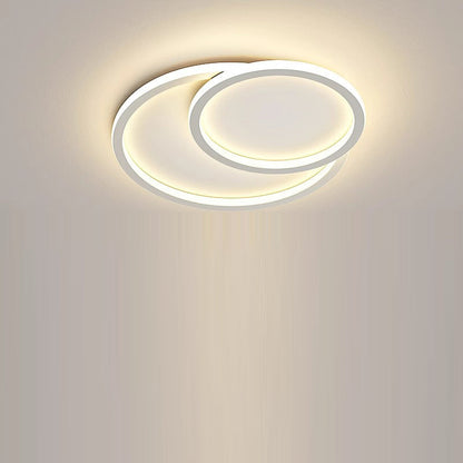 Modern Minimalist Crossing Round Oval Silicone PE LED Flush Mount Ceiling Light For Bedroom
