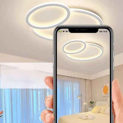 Modern Minimalist Crossing Round Oval Silicone PE LED Flush Mount Ceiling Light For Bedroom