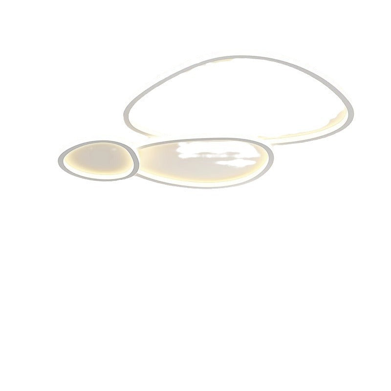 Modern Minimalist Crossing Round Oval Silicone PE LED Flush Mount Ceiling Light For Bedroom