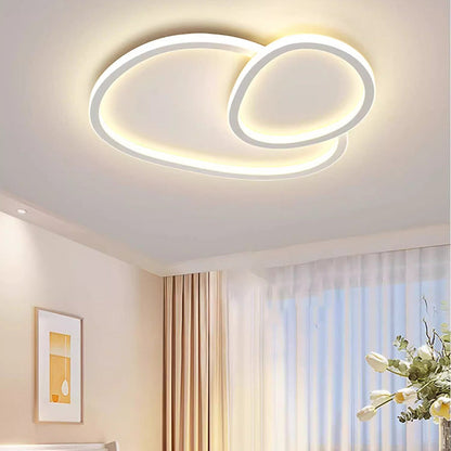 Modern Minimalist Crossing Round Oval Silicone PE LED Flush Mount Ceiling Light For Bedroom