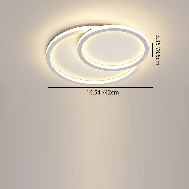 Modern Minimalist Crossing Round Oval Silicone PE LED Flush Mount Ceiling Light For Bedroom