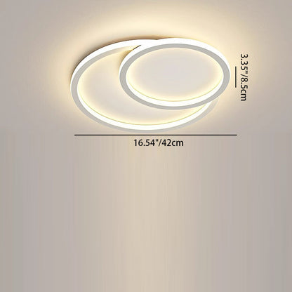 Modern Minimalist Crossing Round Oval Silicone PE LED Flush Mount Ceiling Light For Bedroom