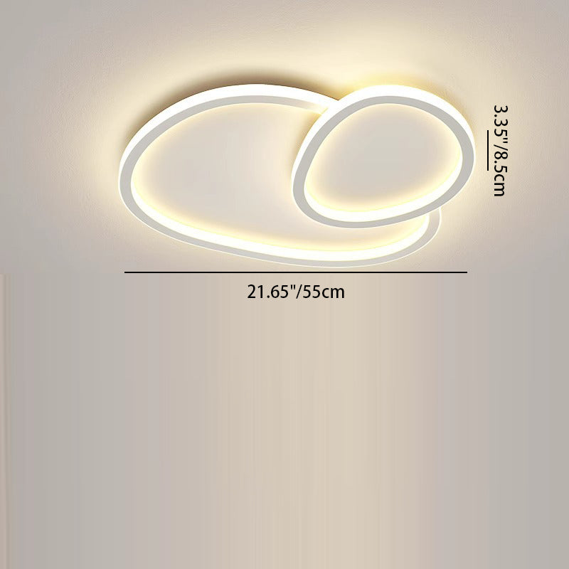 Modern Minimalist Crossing Round Oval Silicone PE LED Flush Mount Ceiling Light For Bedroom