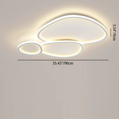 Modern Minimalist Crossing Round Oval Silicone PE LED Flush Mount Ceiling Light For Bedroom